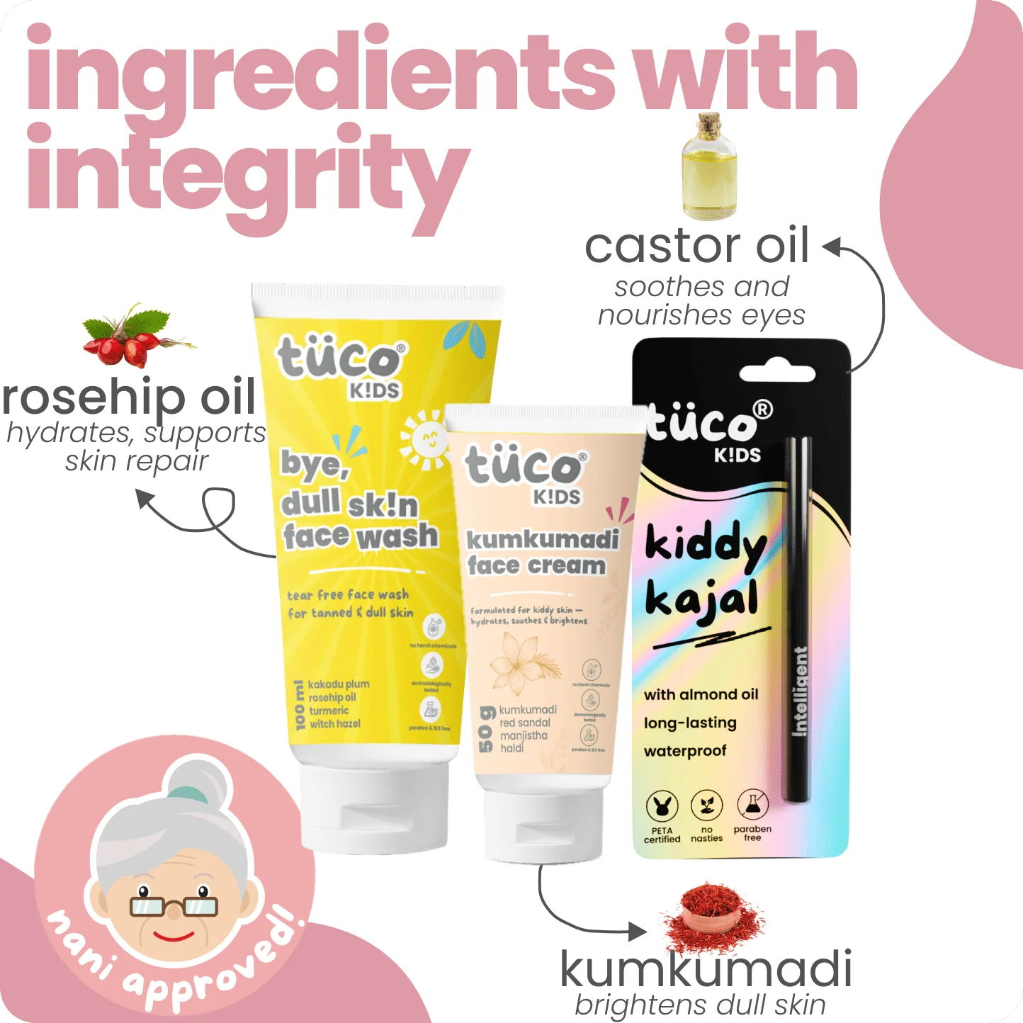 Festive Glow Kit: Dull Skin Face Wash + Kumkumadi Face Cream + Castor Kajal - Image 4