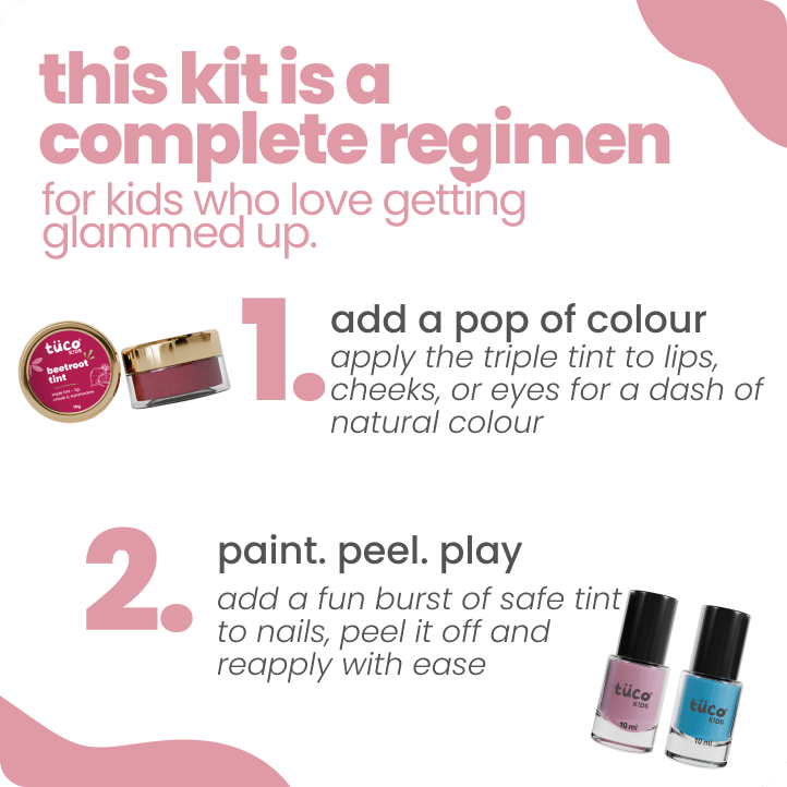 kid safe makeup gift pack- natural tint + nail paint - Image 3
