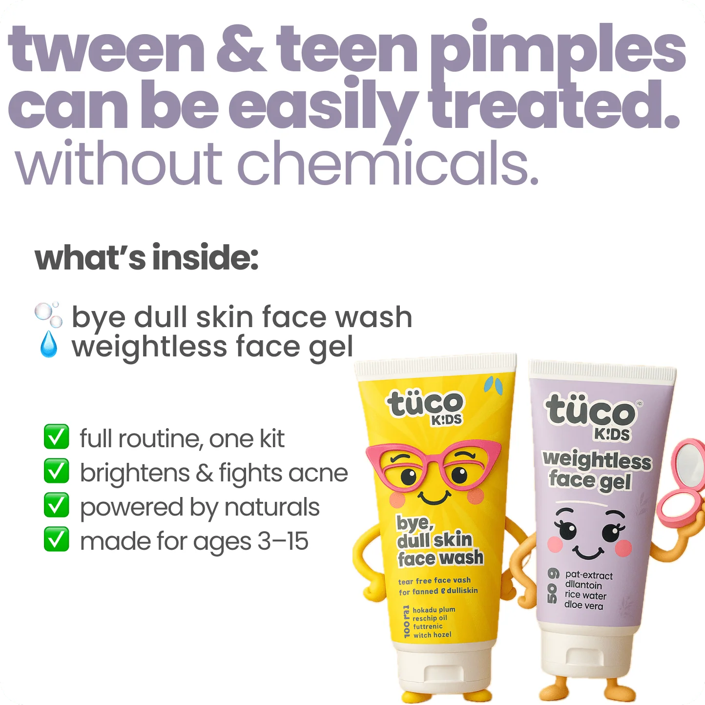 Teen Acne Regimen: Dull Skin Face Wash + Weightless Face Gel - Image 2