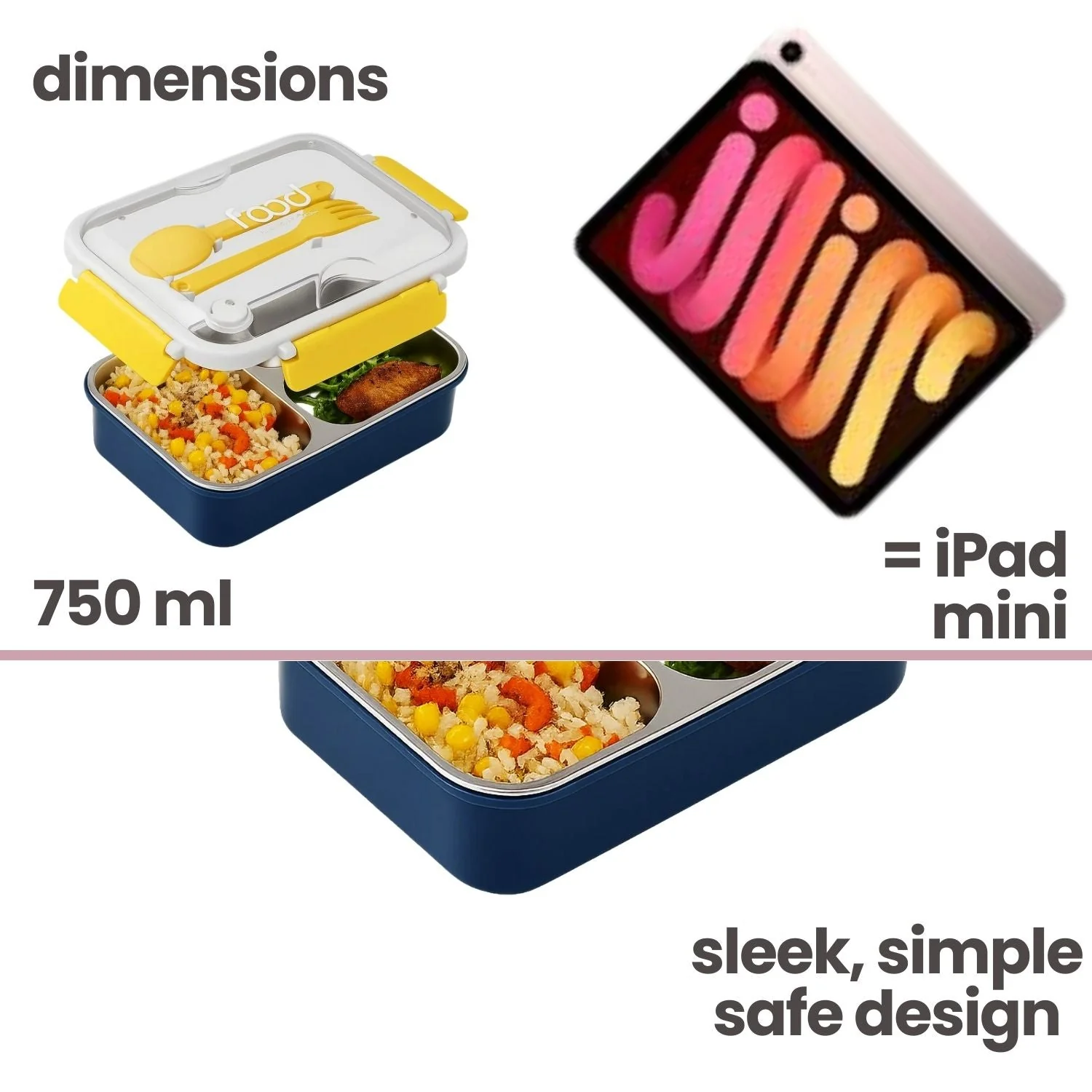 Tuco Kids 3 Compartment Bento Lunch Box. - Image 10