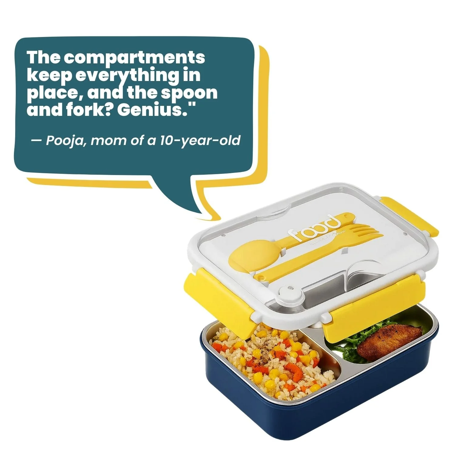 Tuco Kids 3 Compartment Bento Lunch Box. - Image 12