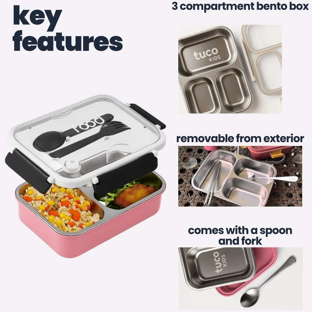 Tuco Kids 3 Compartment Bento Lunch Box. - Image 16