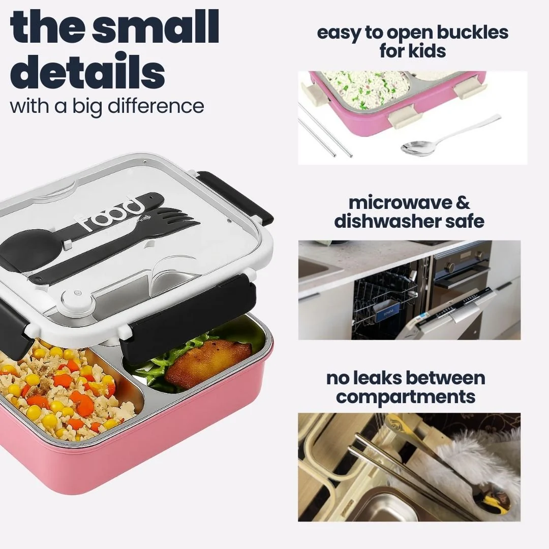 Tuco Kids 3 Compartment Bento Lunch Box. - Image 17