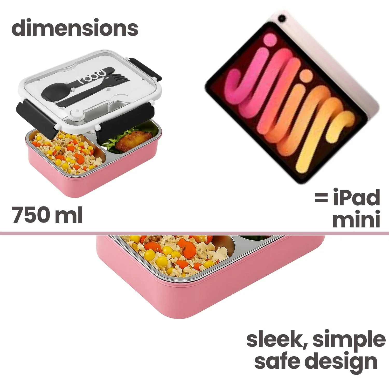 Tuco Kids 3 Compartment Bento Lunch Box. - Image 21