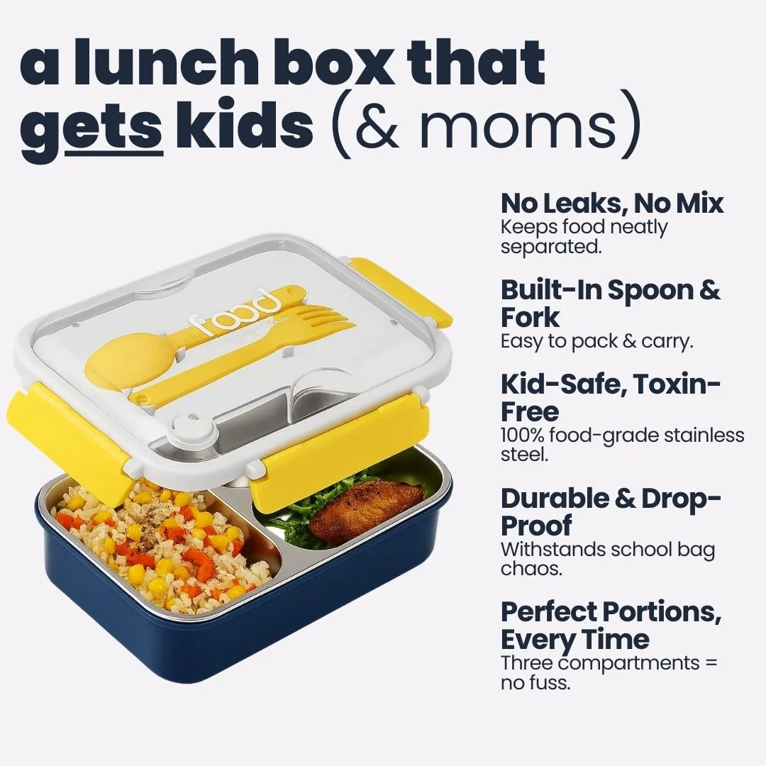 Tuco Kids 3 Compartment Bento Lunch Box. - Image 4