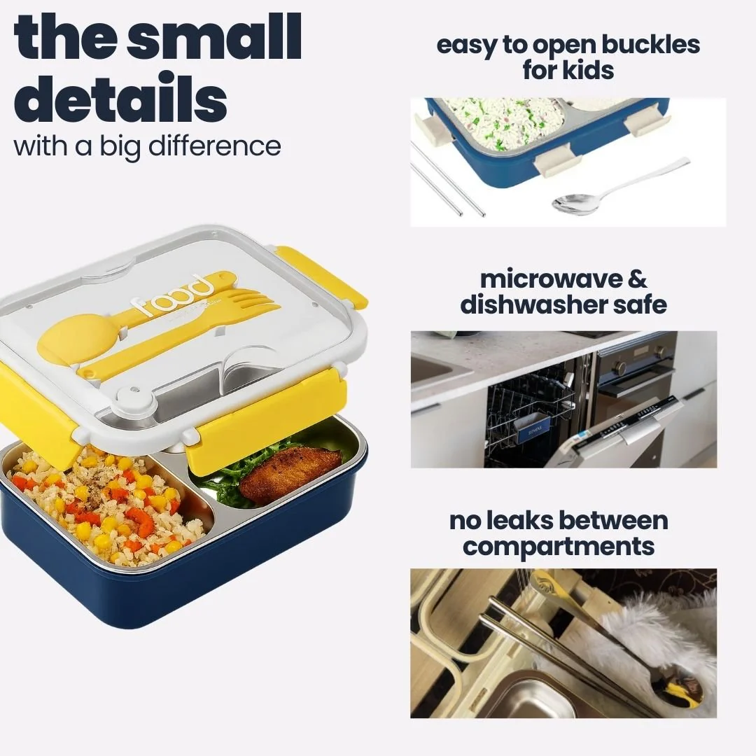 Tuco Kids 3 Compartment Bento Lunch Box. - Image 6