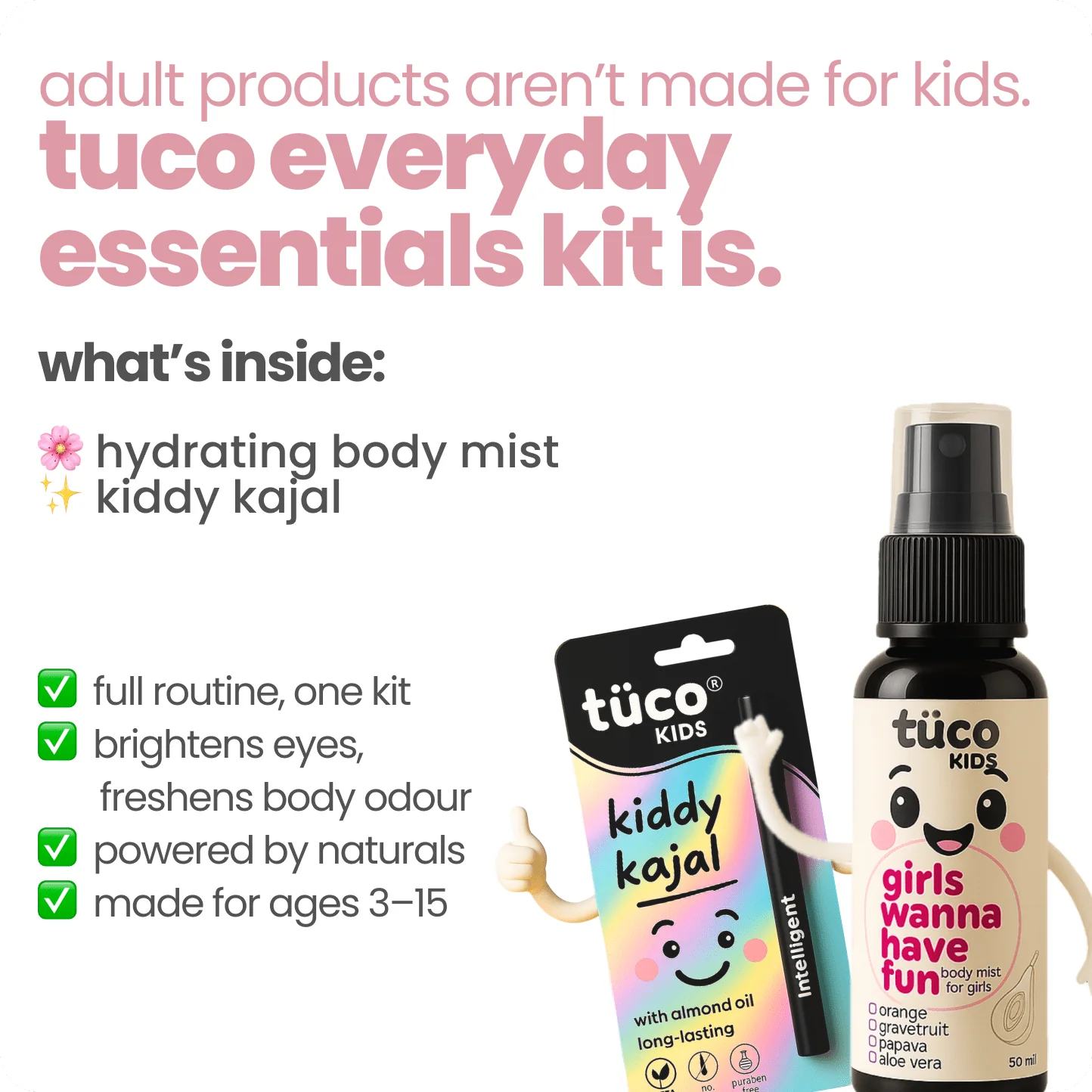Everyday Essentials Natural Body Mist + Kajal for Kids - Image 2